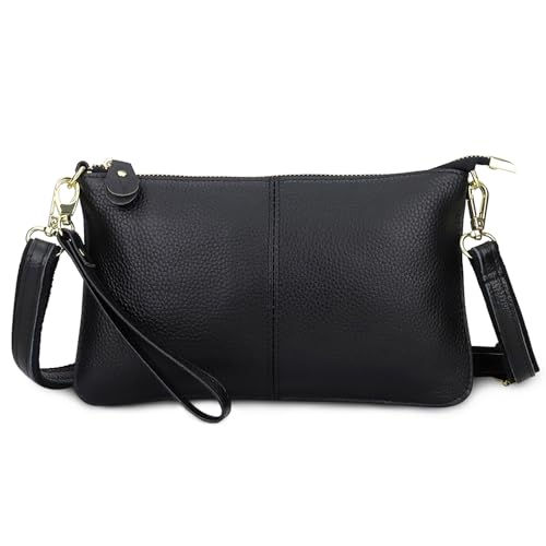 FORRICA Geldbörse Damen Handy Umhängetasche Echte Leder Handytasche Frauen Kleine Schultertasche Rindsleder Clutch Portemonnaie Schwarz FORRICA Geldbörse Damen Handy Umhängetasche Echte Leder Handytasche Frauen Kleine Schultertasche Rindsleder Clutch Portemonnaie Schwarz von FORRICA