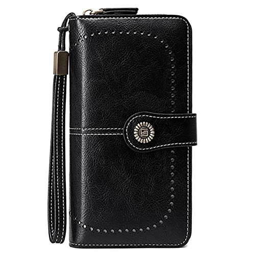 FORRICA Geldbörse Damen Portemonnaie Reißverschluss RFID Schutz Groß Geldbeutel PU Leder Frauen Lange Brieftasche mit Viele Fächer Armband Schwarz FORRICA Geldbörse Damen Portemonnaie Reißverschluss RFID Schutz Groß Geldbeutel PU Leder Frauen Lange Brieftasche mit Viele Fächer Armband Schwarz von FORRICA