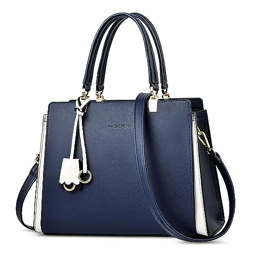 FORRICA Handtasche Damen Elegant Umhängetasche PU Leder Frauen Top Griff Tasche Mode Damentaschen für Einkaufen Pendeln Dating Blau von FORRICA