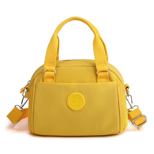FORRICA Handtaschen Damen Freizeit Leicht Umhängetasche Frauen Crossbody Tasche Oxford Stoff Wasserdicht Damenhandtaschen Gelb FORRICA Handtaschen Damen Freizeit Leicht Umhängetasche Frauen Crossbody Tasche Oxford Stoff Wasserdicht Damenhandtaschen Gelb von FORRICA