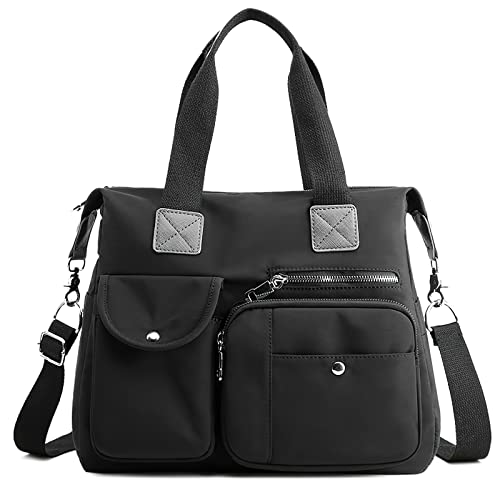 FORRICA Handtaschen Damen Umhängetasche Groß Schultertasche Frauen Weekender Tasche Oxford Tuch Wasserdicht Handtaschen Multi Taschen Arbeitstasche Schwarz FORRICA Handtaschen Damen Umhängetasche Groß Schultertasche Frauen Weekender Tasche Oxford Tuch Wasserdicht Handtaschen Multi Taschen Arbeitstasche Schwarz von FORRICA