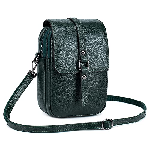 FORRICA Handy Umhängetasche Damen Handytasche zum Umhängen Echte Leder Handtaschen Frauen Schultertasche Kleine Crossbody Tasche Geldbörse Grün FORRICA Handy Umhängetasche Damen Handytasche zum Umhängen Echte Leder Handtaschen Frauen Schultertasche Kleine Crossbody Tasche Geldbörse Grün von FORRICA