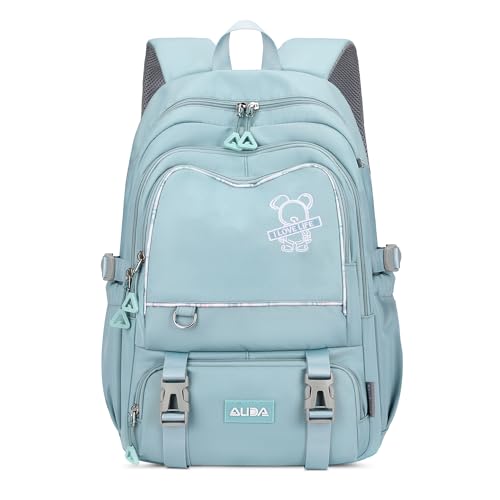 FORRICA Mädchen Schulrucksack Studenten Ranzen Groß Damen Rucksack Wasserdicht Polyester Schultaschen 15,6 Zoll Laptop Tagesrucksack Daypack für Camping Reisen Hell Blau FORRICA Mädchen Schulrucksack Studenten Ranzen Groß Damen Rucksack Wasserdicht Polyester Schultaschen 15,6 Zoll Laptop Tagesrucksack Daypack für Camping Reisen Hell Blau von FORRICA