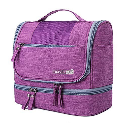 FORRICA Tragbare Kosmetiktasche Damen Herren Kulturtaschen Groß Waschbeutel Kosmetiktasche mit Haken Schminktasche Reise Urlaub Outdoor Frauen Kulturtasche Lila FORRICA Tragbare Kosmetiktasche Damen Herren Kulturtaschen Groß Waschbeutel Kosmetiktasche mit Haken Schminktasche Reise Urlaub Outdoor Frauen Kulturtasche Lila von FORRICA