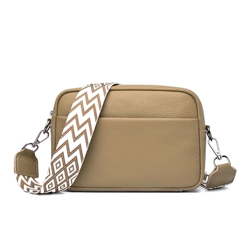 FORRICA Umhängetasche Damen Kleine Leder Mädchen Crossbody Tasche Modische Frauen Schultertasche mit Breiter Gurt Khaki FORRICA Umhängetasche Damen Kleine Leder Mädchen Crossbody Tasche Modische Frauen Schultertasche mit Breiter Gurt Khaki von FORRICA