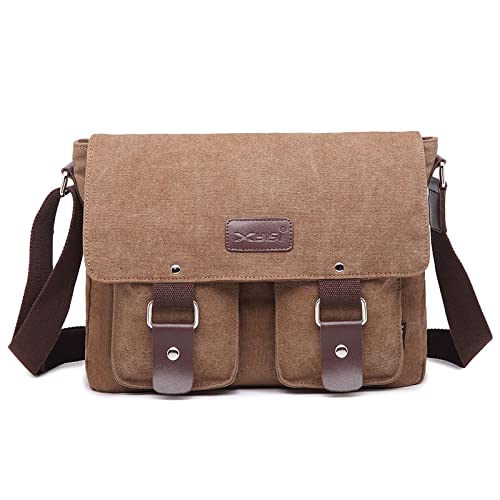 FORRICA Umhängetasche Herren Casual Schultertasche Segeltuch Kuriertasche Männer Reise Schule Messenger Bag Geschäft Arbeit Outdoor Aktentasche Kaffee FORRICA Umhängetasche Herren Casual Schultertasche Segeltuch Kuriertasche Männer Reise Schule Messenger Bag Geschäft Arbeit Outdoor Aktentasche Kaffee von FORRICA