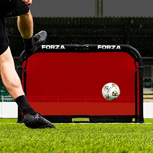 FORZA Aluminium-POD-Fußballtore 1,5m x 0,9m – Zusammenklappbares Fußballtor mit optionaler Tragetasche – 9 leuchtende Farben (Rot, Ohne Tragetasche) von FORZA