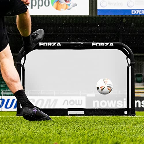 FORZA Aluminium-POD-Fußballtore 1,5m x 0,9m – Zusammenklappbares Fußballtor mit optionaler Tragetasche – 9 leuchtende Farben (Weiß, Ohne Tragetasche) von FORZA