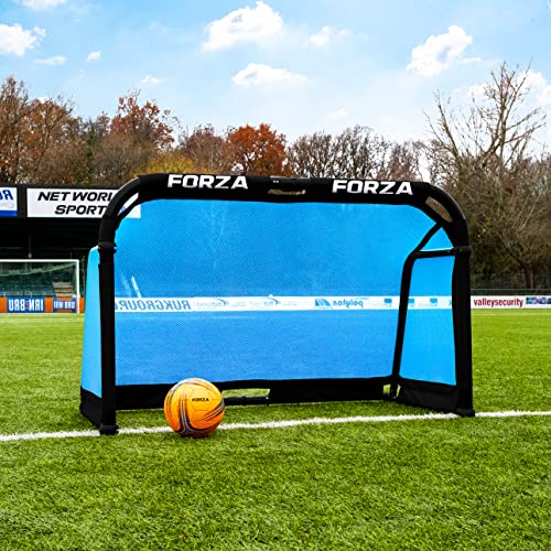 FORZA Aluminium-POD-Fußballtore 1,8m x 1,2m – Zusammenklappbares Fußballtor mit optionaler Tragetasche – 9 leuchtende Farben (Himmelblau, Ohne Tragetasche) von FORZA