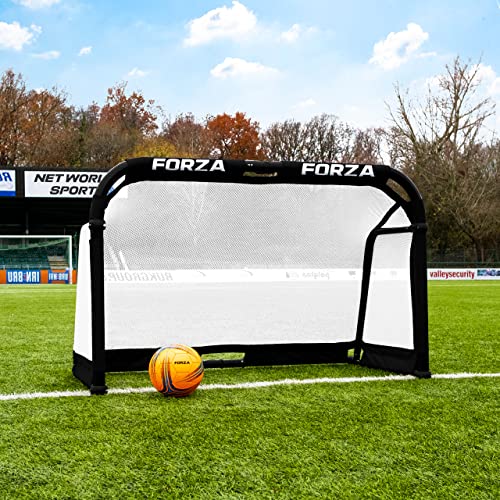 FORZA Aluminium-POD-Fußballtore 1,8m x 1,2m – Zusammenklappbares Fußballtor mit optionaler Tragetasche – 9 leuchtende Farben (Weiß, Ohne Tragetasche) von FORZA