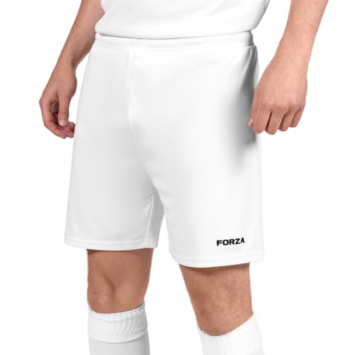 FORZA Herren-Fußballshorts im klassischen Design [XS-XXL] – Trainingsshorts aus hochwertigem Polyester | 9 kräftige Farboptionen (Weiß, XL) von FORZA