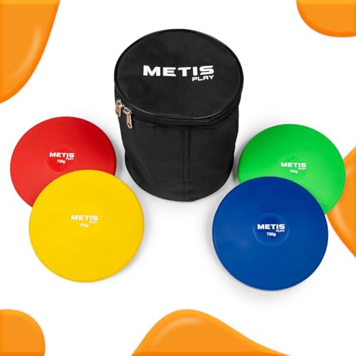 FORZA METIS Play Junior Training Diskus | Packung mit 4 extrem haltbaren PVC-Wurf-Diskus-Sets [200 g–700 kg] (350g) von FORZA