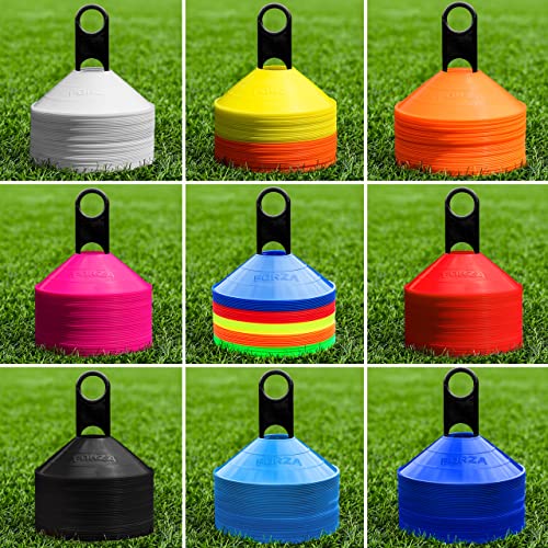 FORZA Markierungshütchen für Sport [50 Stück] - 9 Farboptionen (Rot) von FORZA