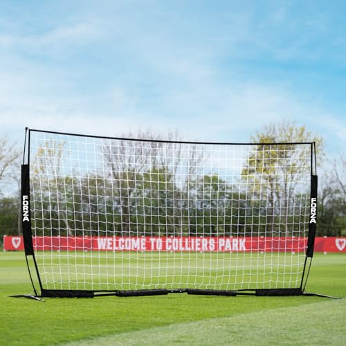 FORZA Proflex Flaches Fußballtor [4 Größenoptionen] – Aufklappen und in wenigen Minuten Spielen! Flaches Fußball-Trainingsnetz – Optionale Basisgewichte enthalten (Gewichte, 3,6m x 1,8m) von FORZA