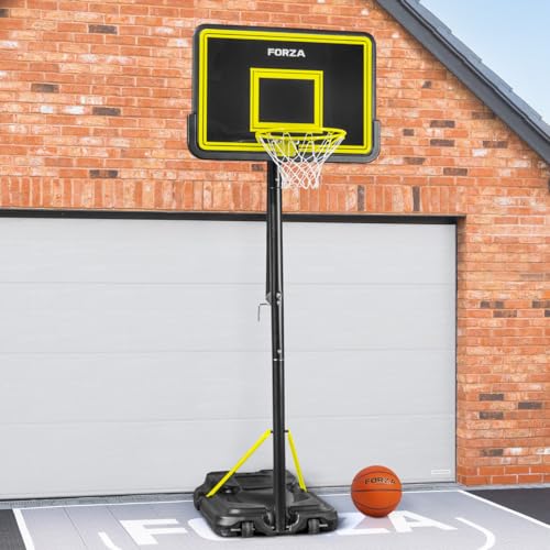 FORZA verstellbares Basketballreifen- und Standsystem | 4 Größen | Basketballkorb & Ständer | Basketball-Reifen | Für Kinder und Erwachsene (JS305 Profi (Erwachsene Profi), Basketballkorb + Ball) von FORZA