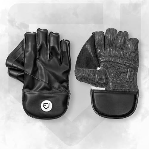 Fortress Original Schwarze Handschuhe für Wicket Keeper [3 Größen] – Kinder-, Jugend- und Erwachsenengrößen (Jugend) von FORZA