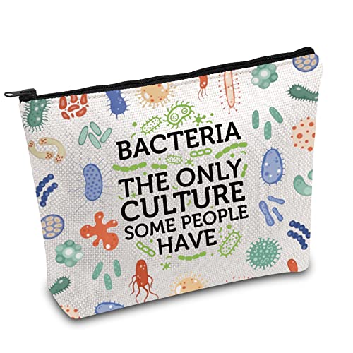 FOTAP Biologie-Lehrer-Geschenk, Mikrobiogen, Überlebens-Set, Medizin-Schulgeschenk, Germaphobe-Geschenk, Biologie, Wissenschaft, Make-up-Tasche, Abschlussgeschenk, Weiss/opulenter Garten, Bakterien von FOTAP