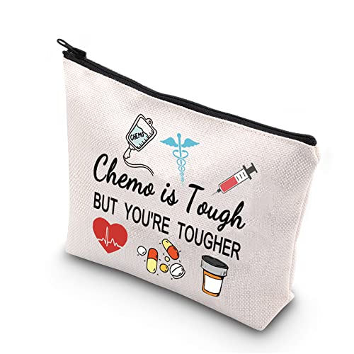 FOTAP Chemo Care Paket Chemo is Tough But You're Tougher Chemotherapie Treatment Make-up Tasche, weiß, Tough Chemo-UK von FOTAP