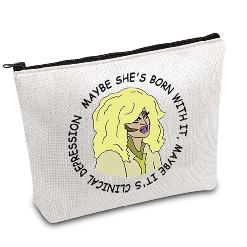 FOTAP Drag Race Kosmetiktasche Drag Race Lover Geschenk LGBT Geschenk Drag Queen Enthusiasten Geschenk Sänger Fan Geschenk, Geboren mit B, Make-up-Tasche von FOTAP