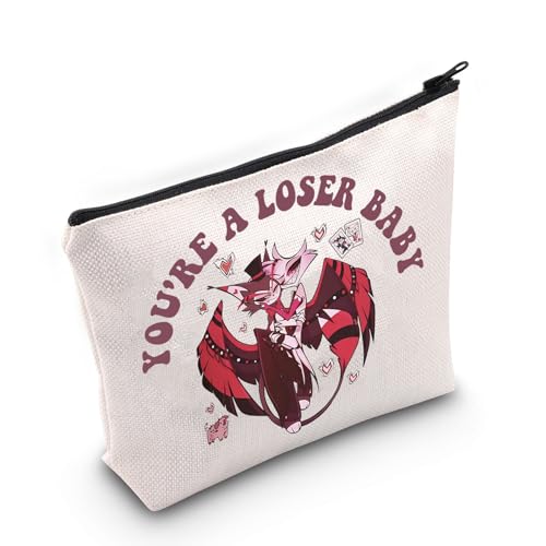 FOTAP Hazbin Cartoon-Liebhaber, Geschenk Charlie Morningstar Charaktere, inspirierte Make-up-Tasche, Cartoon-Fanartikel, Anime-Reißverschluss-Tasche, weiß, LOSER UK2 FOTAP Hazbin Cartoon-Liebhaber, Geschenk Charlie Morningstar Charaktere, inspirierte Make-up-Tasche, Cartoon-Fanartikel, Anime-Reißverschluss-Tasche, weiß, LOSER UK2 von FOTAP