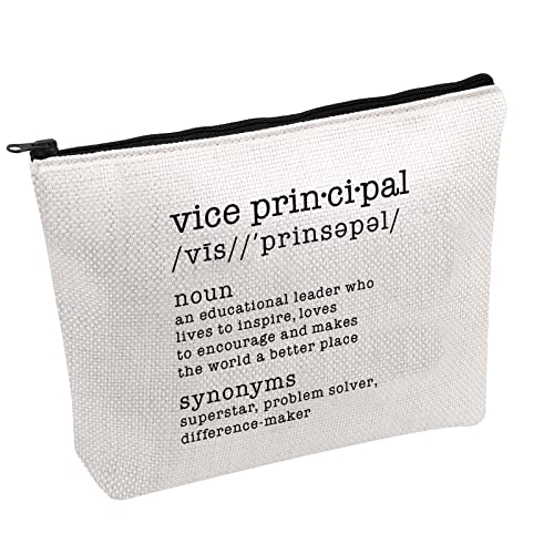 FOTAP Schraubstock Principal Gift Vice Principal Definition Make-up Tasche Principal Gift Assistant Principal Cosmetic Bag Graduation Gift, Weiss/opulenter Garten, Vice Principal Noun von FOTAP