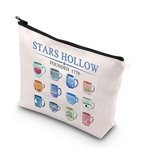Gilmore Make-up-Tasche, inspiriert von TV-Show, Sterne, gegründet 1779, Geschenke für Frauen, weiß, STARS HOLLOW-UK Gilmore Make-up-Tasche, inspiriert von TV-Show, Sterne, gegründet 1779, Geschenke für Frauen, weiß, STARS HOLLOW-UK von FOTAP