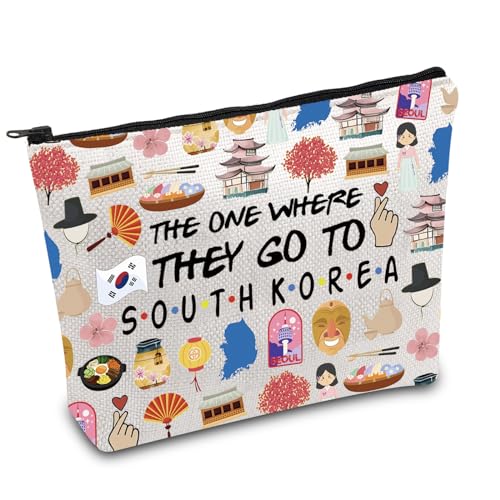 Kosmetiktasche mit Südkorea-Reise, Südkorea, Reisegeschenk, Südkorea, Souvenir, Geschenk, Südkorea, Reisetasche, Einweihungsgeschenk, weiß, Südkorea, Großbritannien von FOTAP