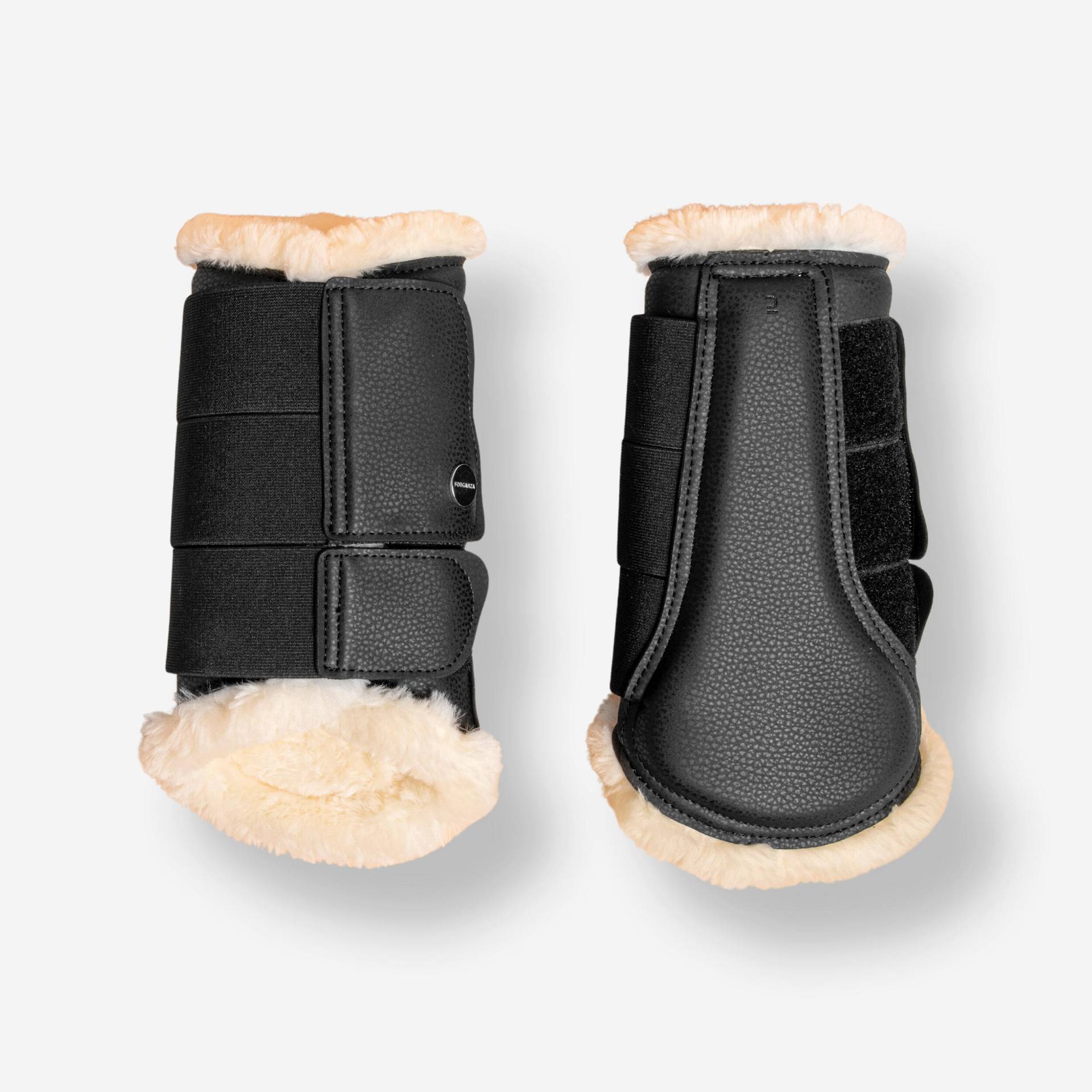 Gamaschen geschlossen Dressur Synthetik-Lammfell Pferd - 500 schwarz Gamaschen geschlossen Dressur Synthetik-Lammfell Pferd - 500 schwarz von FOUGANZA