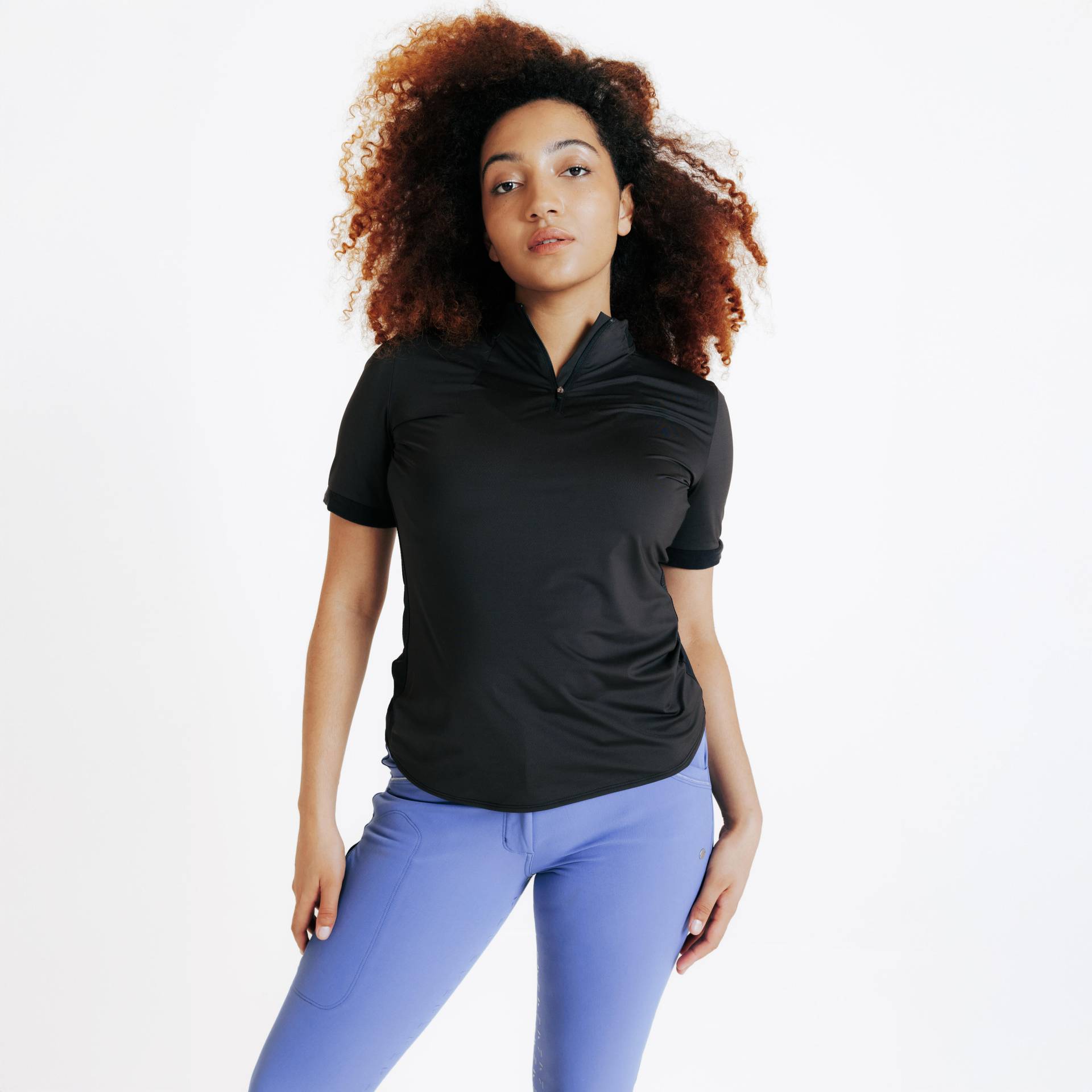 Reit-Polohemd kurzarm Damen - Heritage schwarz Reit-Polohemd kurzarm Damen - Heritage schwarz von FOUGANZA