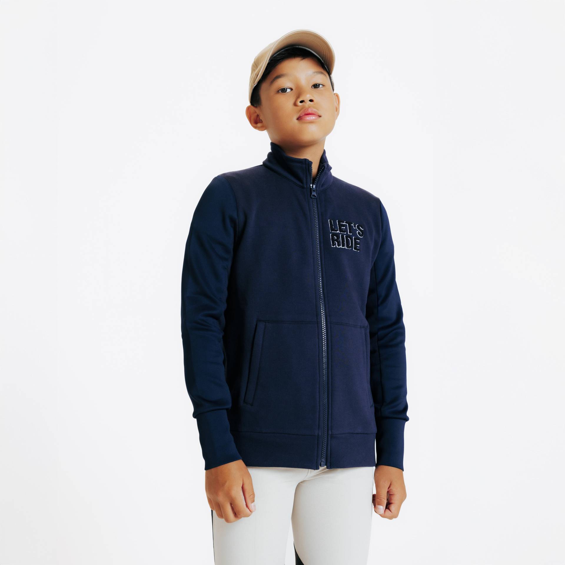 Reit-Sweatjacke 500 Kinder marineblau Reit-Sweatjacke 500 Kinder marineblau von FOUGANZA