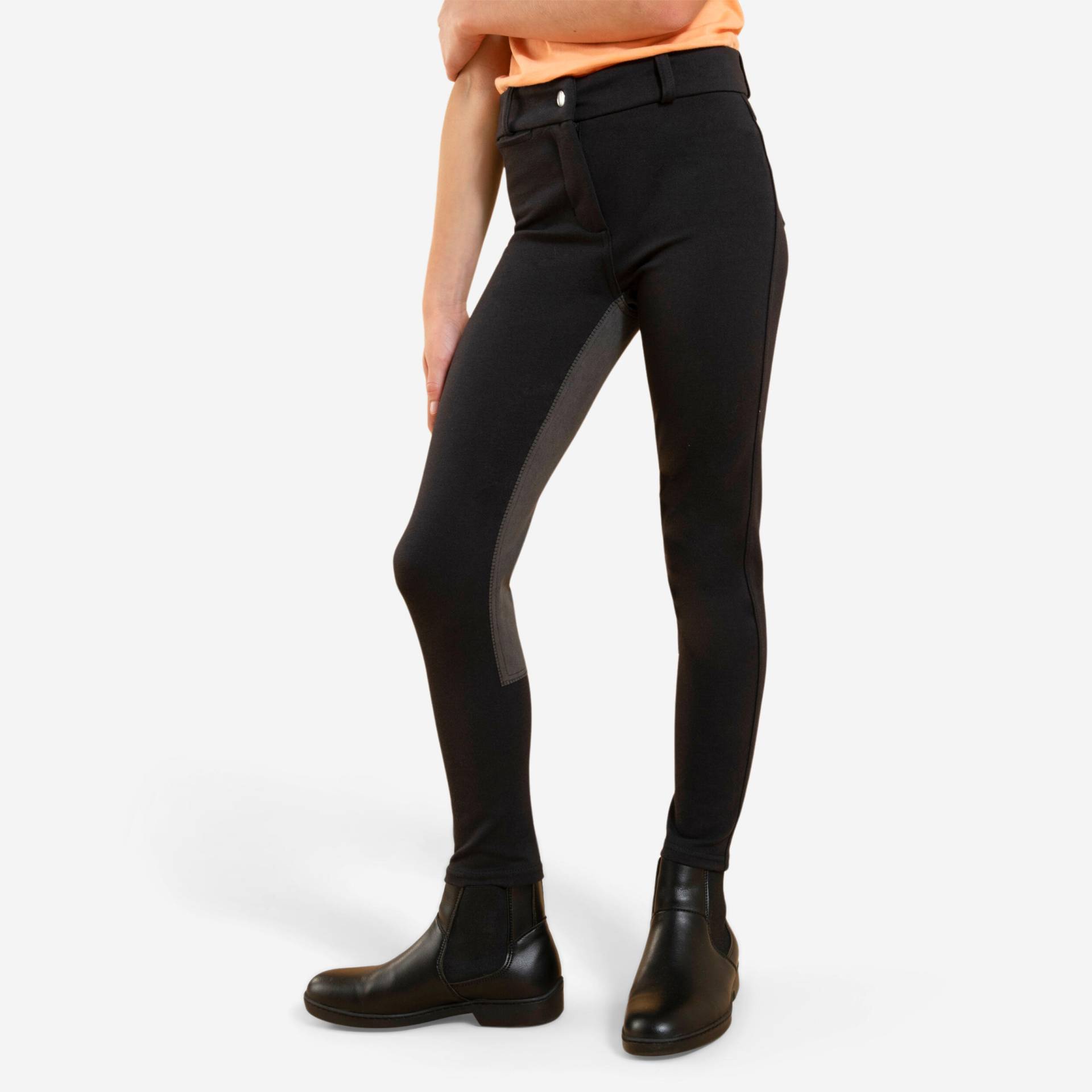 Reithose 180 Vollbesatz Kunstleder Kinder schwarz/grau Reithose 180 Vollbesatz Kunstleder Kinder schwarz/grau von FOUGANZA