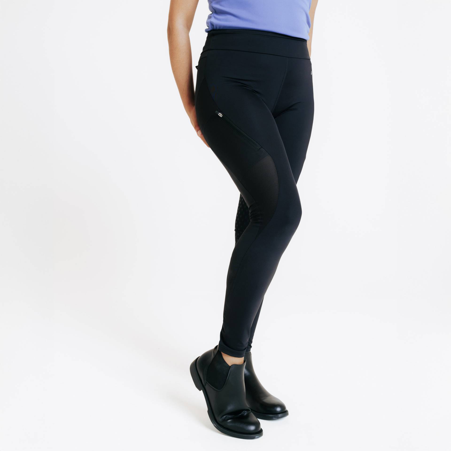 Reitleggings Full Grip Light Damen marineblau von FOUGANZA