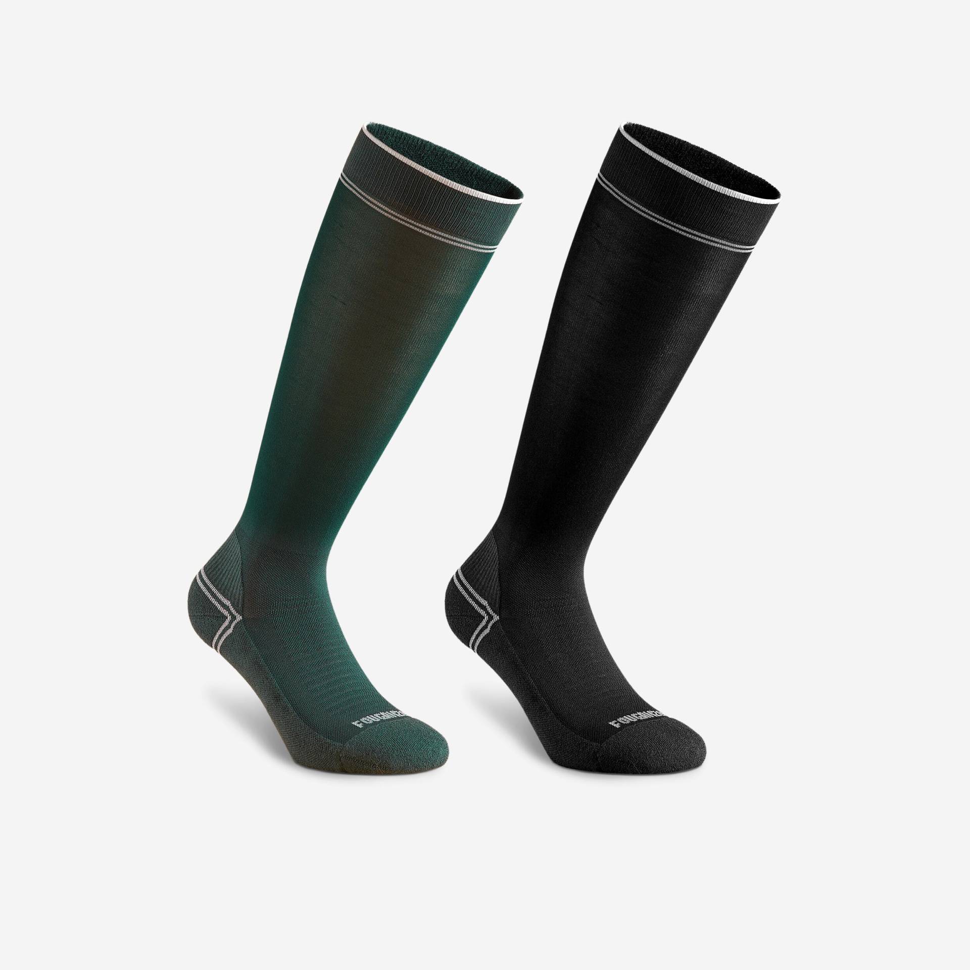 Reitsocken Damen/Herren extradünn 2er-Set - grün Reitsocken Damen/Herren extradünn 2er-Set - grün von FOUGANZA