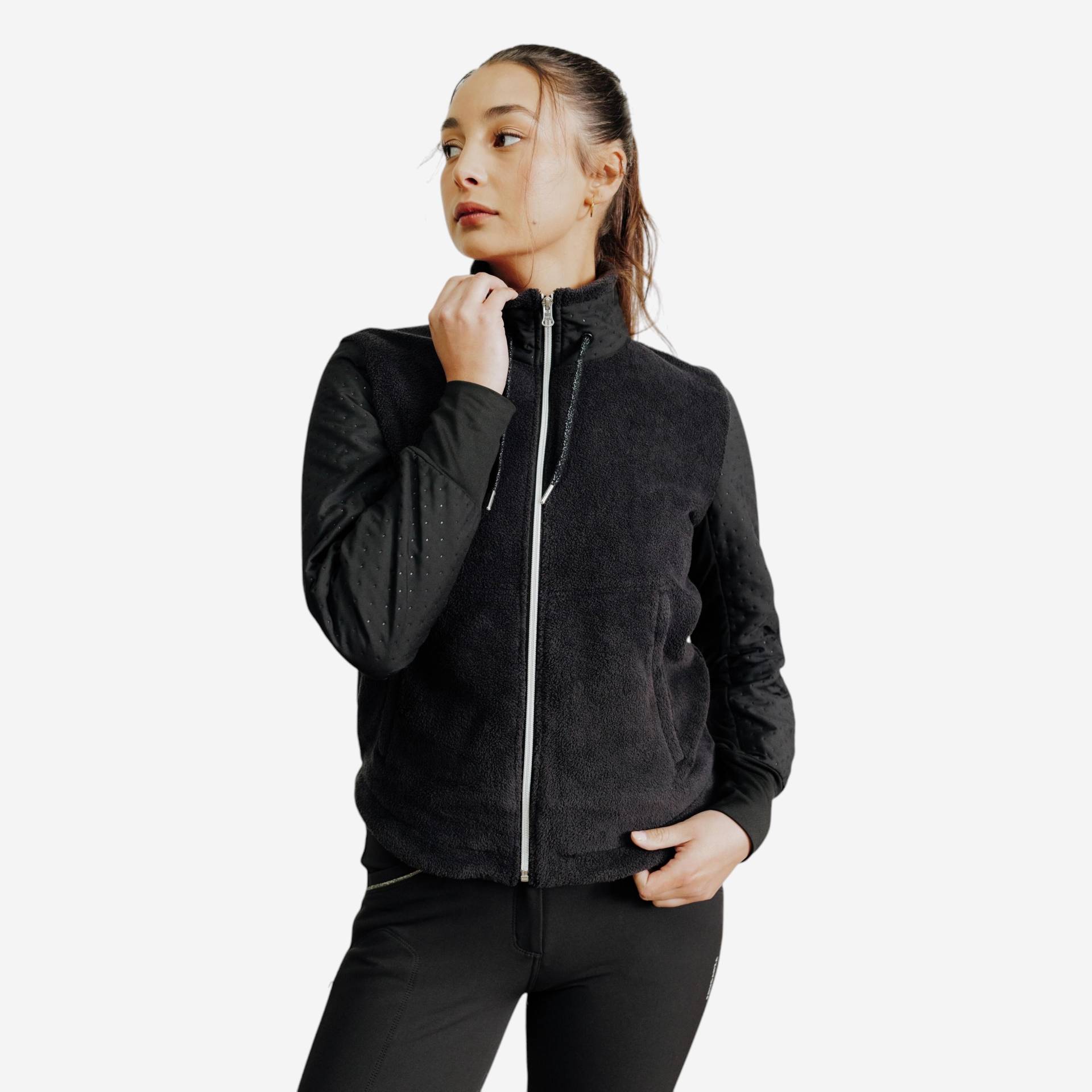 Sweatshirtjacke 500 Warm Damen schwarz Sweatshirtjacke 500 Warm Damen schwarz von FOUGANZA