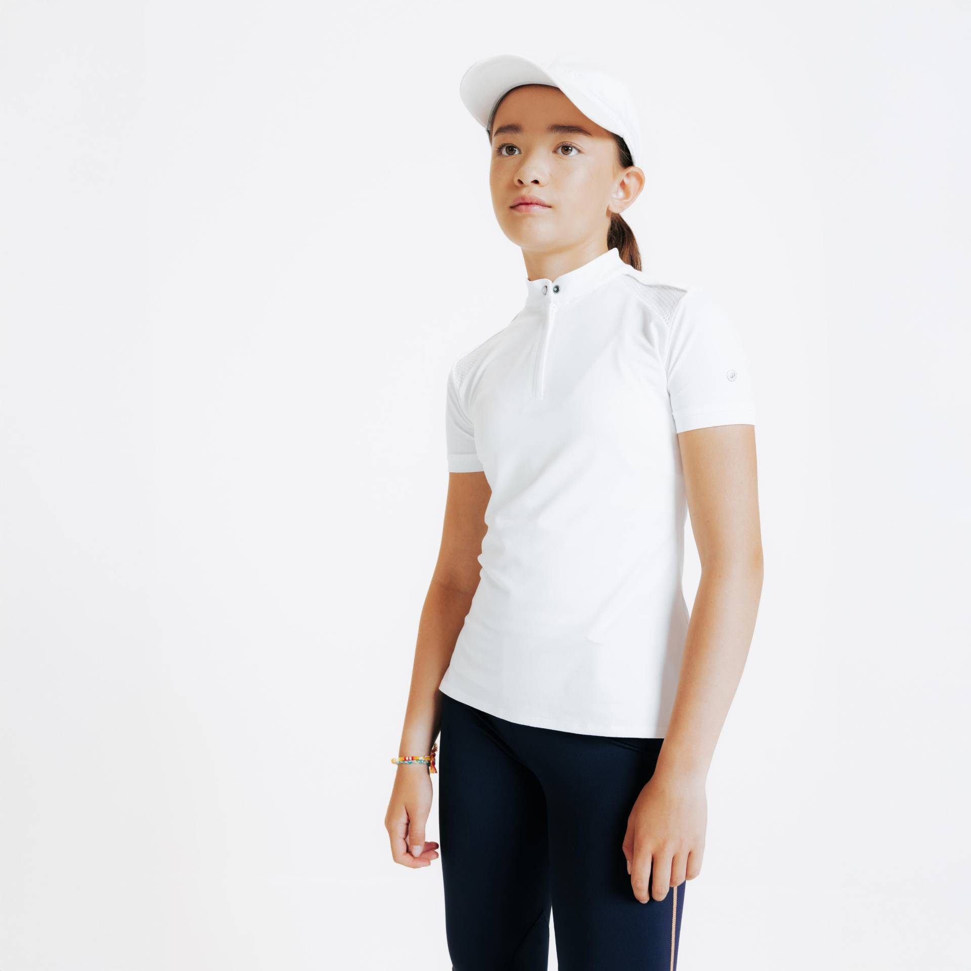 Turnier-Poloshirt kurzarm 500 Kinder weiss von FOUGANZA