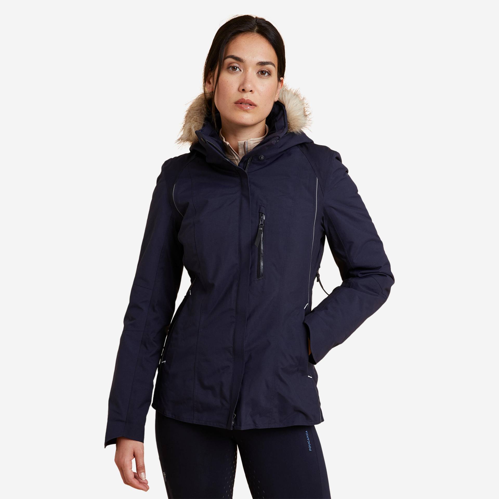 Winter-Reitjacke 580 wasserdicht Damen blau von FOUGANZA