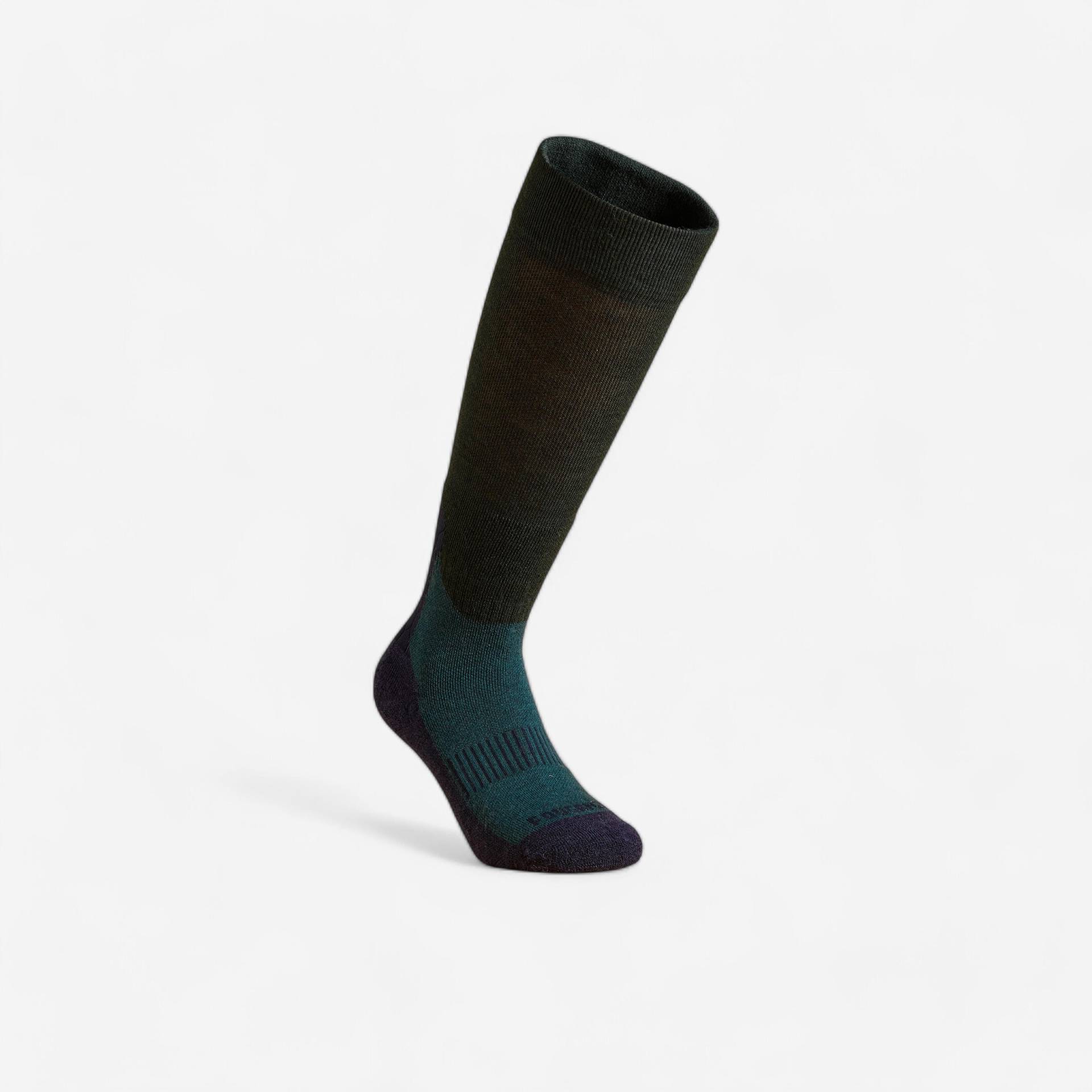 Winter-Reitsocken Damen/Herren - 500 blau/grün von FOUGANZA