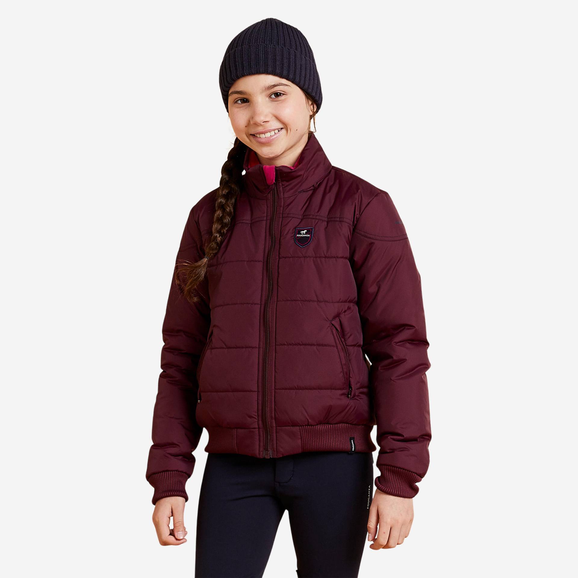 Winterreitjacke 500 Warm Kinder bordeaux von FOUGANZA