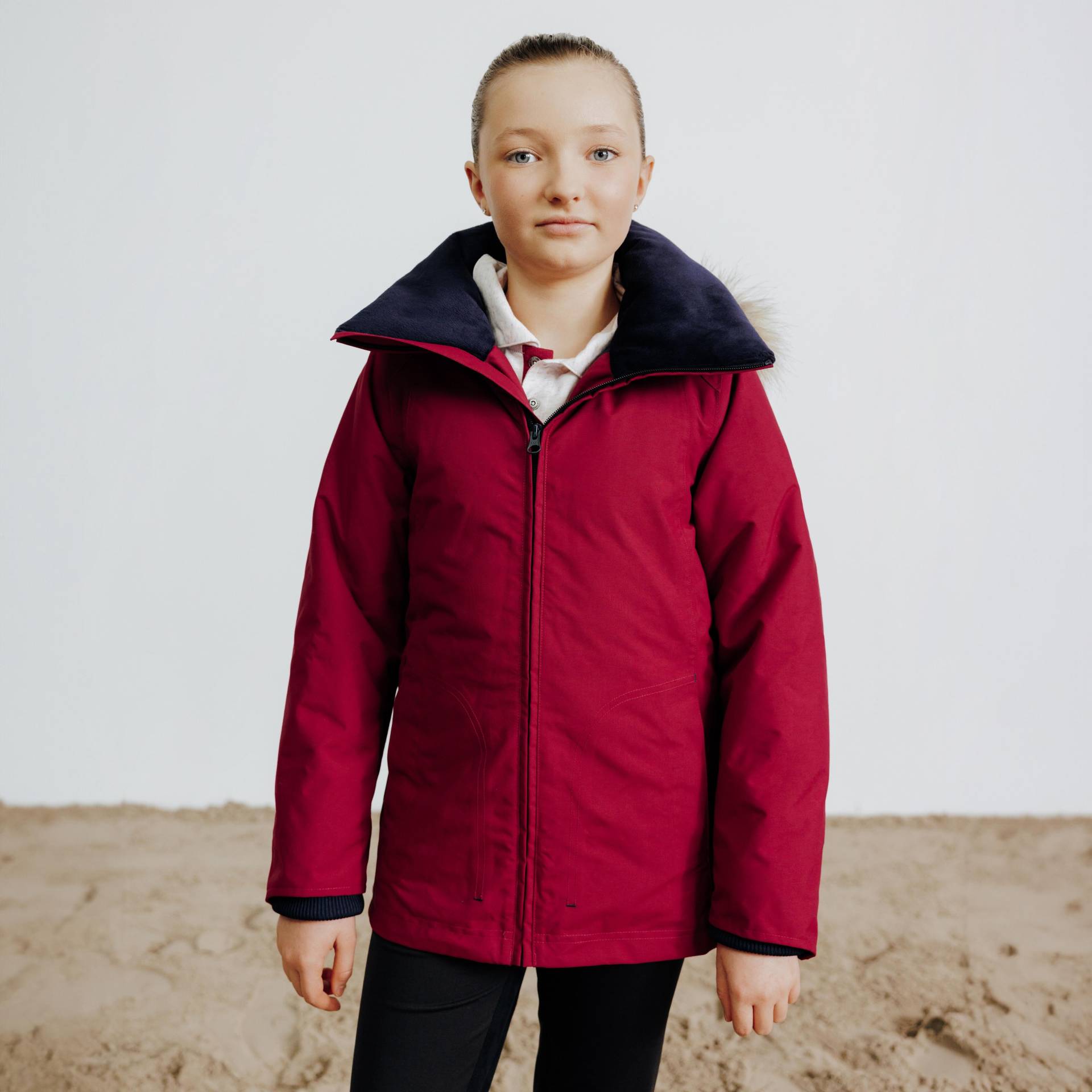 Winterreitjacke 500 wasserdicht warm Kinder pink von FOUGANZA