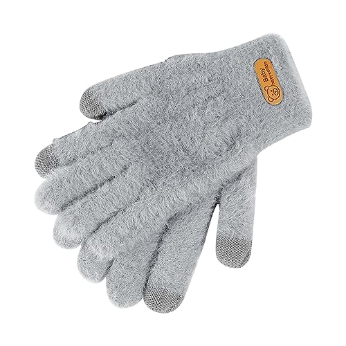 FOUNCY Damen-Winterhandschuhe, Fleece-gefüttert, warme Touchscreen-Handschuhe, elastische Bündchen, winddicht für Fahren, Laufen, kaltes Wetter von FOUNCY