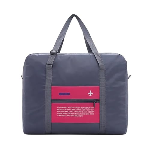 FOVAOK Reise-Handgepäck, 32 l, großes Fassungsvermögen, groß, faltbar, Handgepäck, Reisetasche, faltbare Nylon-Reisetasche, modische Reisetasche, Rosarot, 2PCS von FOVAOK