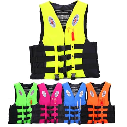 FOVIGUO Schwimmhilfen für Erwachsene, Verstellbare Weste Schwimmhilfe Unisex, für Kajakfahren, Angeln, Surfen, Schnorcheln, Wassersport, Rafting(Yellow,L) von FOVIGUO