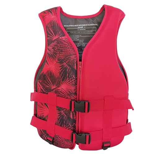 Rettungsweste für Erwachsene und Kinder, Überlebens-Schwimmweste, Hochauftriebs-Rettungsweste mit verstellbarem Gürtel für Bootfahren, Schwimmen, Wassersport(Red,XL) von FOVIGUO