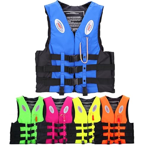 Schwimmhilfen für Erwachsene, Verstellbare Weste Schwimmhilfe Unisex, für Kajakfahren, Angeln, Surfen, Schnorcheln, Wassersport, Rafting(Blue,XXL) von FOVIGUO