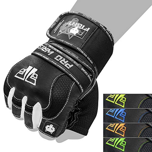 FOX-FIGHT Fitnesshandschuhe Trainingshandschuhe Kraftsport Damen Herren Leder Handschuhe Bodybuilding Sporthandschuhe mit Handgelenkbandage für Krafttraining Gewichtheben M PRO Wrist Black FOX-FIGHT Fitnesshandschuhe Trainingshandschuhe Kraftsport Damen Herren Leder Handschuhe Bodybuilding Sporthandschuhe mit Handgelenkbandage für Krafttraining Gewichtheben M PRO Wrist Black von FOX-FIGHT