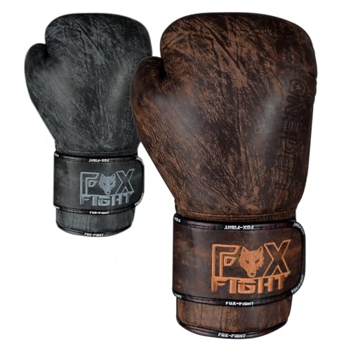 FOX-FIGHT Legend Boxhandschuhe aus echtem Leder Boxen Kickboxen Muay Thai Training Sparring 16 OZ braun… von FOX-FIGHT