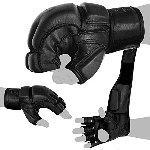 FOX-FIGHT Legend MMA Handschuhe professionelle hochwertige Qualität echtes Leder Boxhandschuhe Sandsack Training Grappling Sparring Kickbox Freefight Kampfsport BJJ Gloves schwarz, XL FOX-FIGHT Legend MMA Handschuhe professionelle hochwertige Qualität echtes Leder Boxhandschuhe Sandsack Training Grappling Sparring Kickbox Freefight Kampfsport BJJ Gloves schwarz, XL von FOX-FIGHT