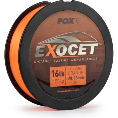 Fox Exocet Fluoro Orange Mono 0.33mm 16Lb 7.5Kg 1000M von FOX