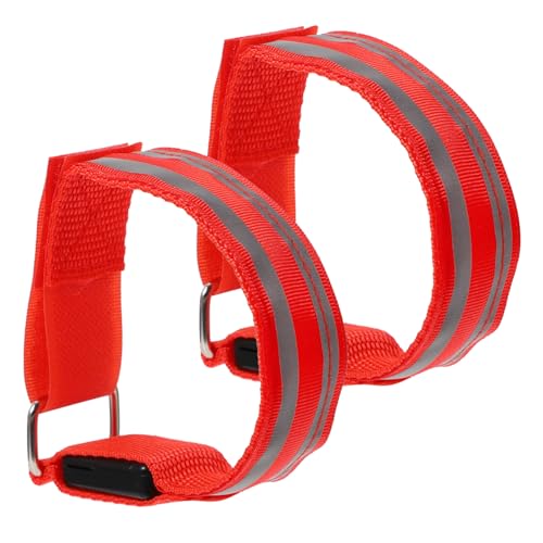 FOYTOKI 2st Led-lauflichter Armband Mit Leuchtendem Led-Band Blinkendes Sportarmband Nachtsicherheitsarmband Blinkende Armbänder Ladegerät Armband Reflektierende Armbänder Nylongewebe Rot von FOYTOKI