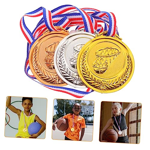 FOYTOKI 6st Basketballmedaillen Für Kinder Marathon-Preis Basketballspielzeug Geschenke Für Kinder Basketball-medaillen Medaillen-kit Für Kinder Trophäenmedaillen Oliven Kleidung Plastik von FOYTOKI
